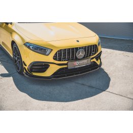 Накладка сплиттер на передний бампер на Mercedes AMG A W177 A 45 S